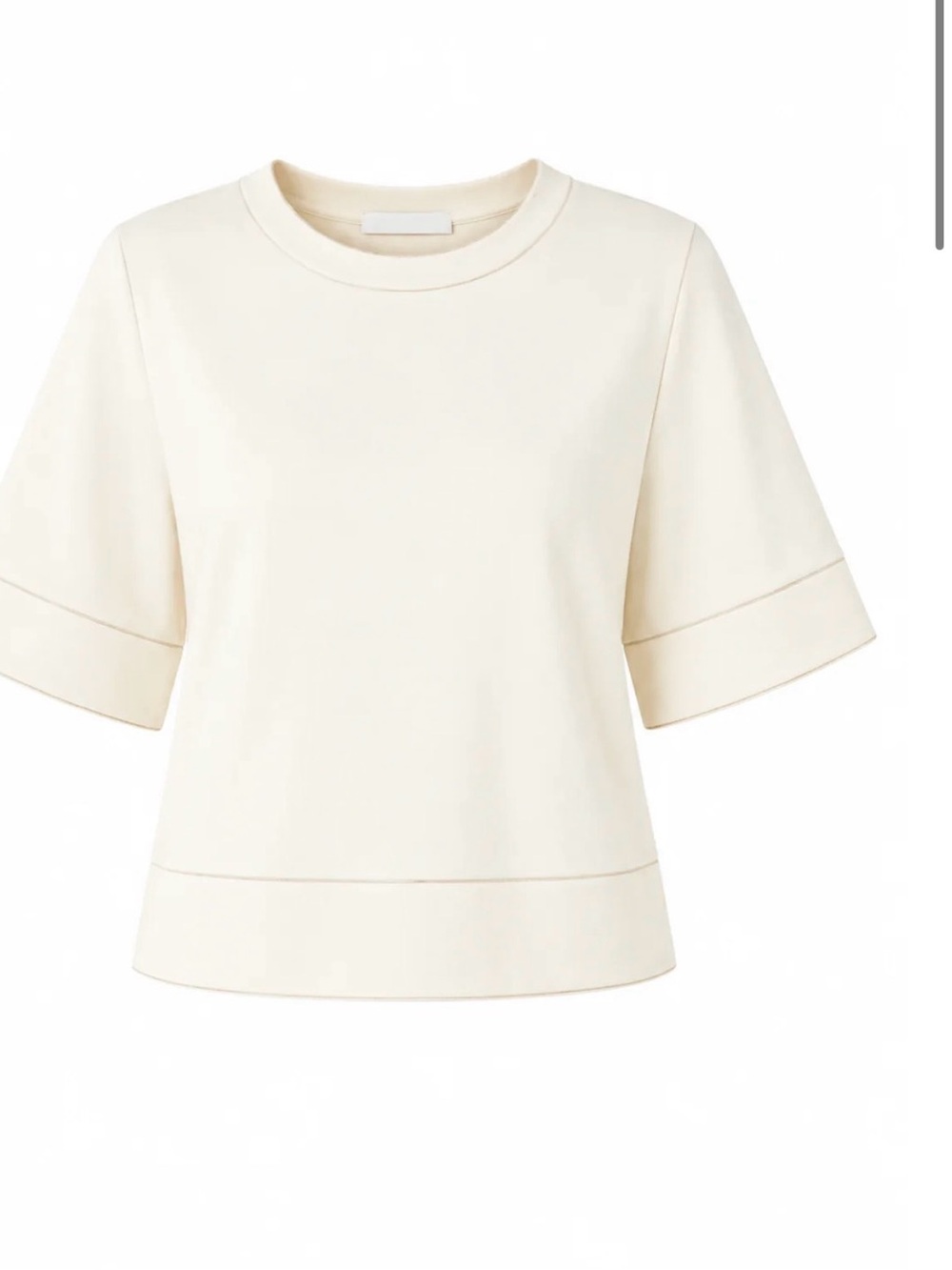 NWT Addison Cream Short-Sleeve Crewneck Top - Size Small